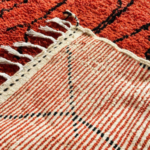 Custom Black Dotted Moroccan Rug, Azilal Moroccan Area Rug, White Black Polka - Berber rug