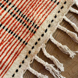 Custom Black Dotted Moroccan Rug, Azilal Moroccan Area Rug, White Black Polka - Berber rug