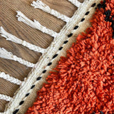Custom Black Dotted Moroccan Rug, Azilal Moroccan Area Rug, White Black Polka - Berber rug