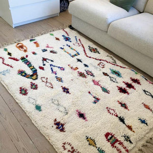 Large Moroccan Rug , Beni Ourain Colorful Rug , Checkered Rug , Custom Beni Ourain rug , Style Moroccan Rug , Custom rug - Berber rug