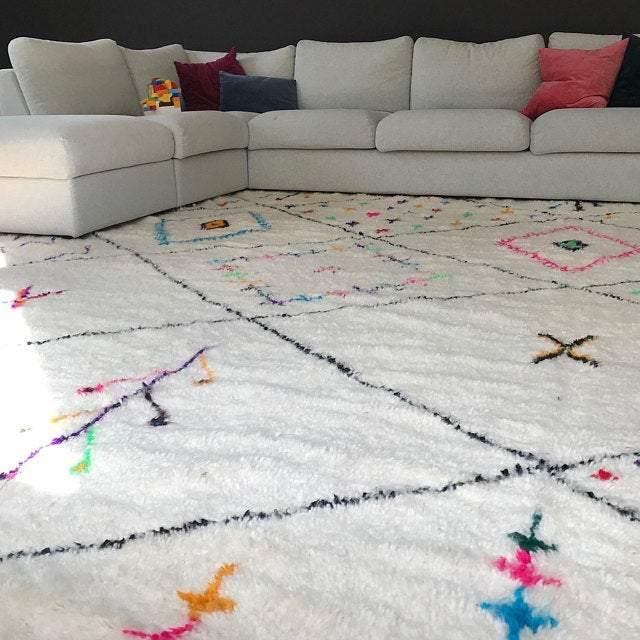 Azilal Rug with colorful patterns handmade Berber rug bohemian style - Berber rug