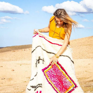 Azilal Rug with colorful patterns handmade Berber rug bohemian style - Berber rug
