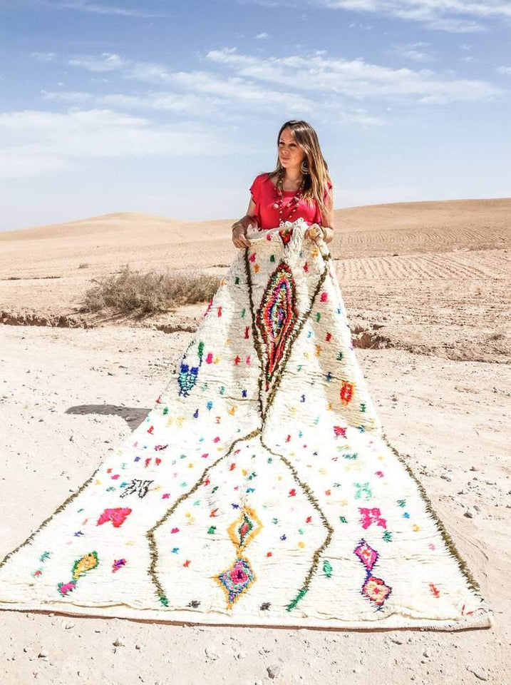 Azilal Rug with colorful patterns handmade Berber rug bohemian style - Berber rug