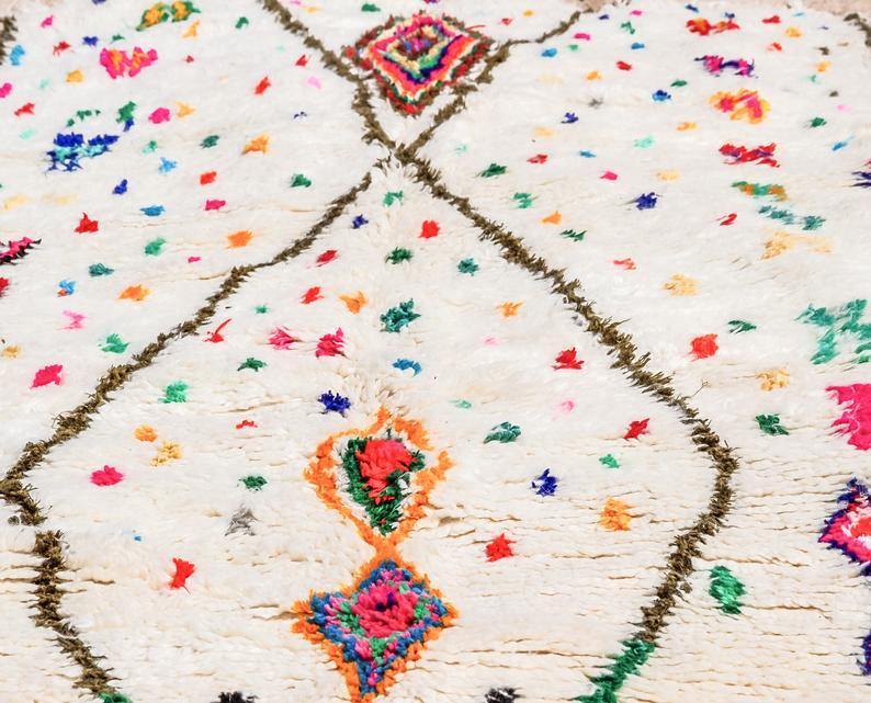 Azilal Rug with colorful patterns handmade Berber rug bohemian style - Berber rug