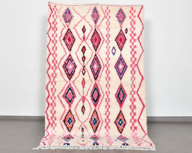 Large Moroccan Rug , Beni Ourain Colorful Rug , Checkered Rug , Custom Beni Ourain rug , Style Moroccan Rug , Custom rug - Berber rug