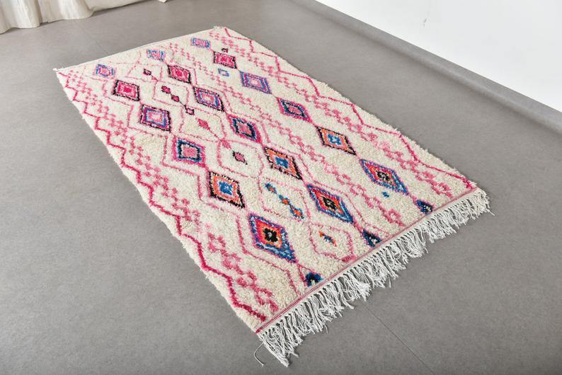 Large Moroccan Rug , Beni Ourain Colorful Rug , Checkered Rug , Custom Beni Ourain rug , Style Moroccan Rug , Custom rug - Berber rug