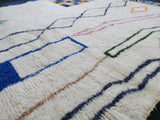 MOROCCAN WOOL RUG, Azilal Rug, Abstract Beniourain Rug, Custom White Carpet, Tribal Colorful Rug, Tapis Marocain, Morokko Tepisch - Berber rug