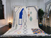 MOROCCAN WOOL RUG, Azilal Rug, Abstract Beniourain Rug, Custom White Carpet, Tribal Colorful Rug, Tapis Marocain, Morokko Tepisch - Berber rug