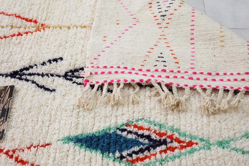 Large Moroccan Rug , Beni Ourain Colorful Rug Checkered Rug Custom Beni Ourain rug Style Moroccan Rug Custom rug - Berber rug