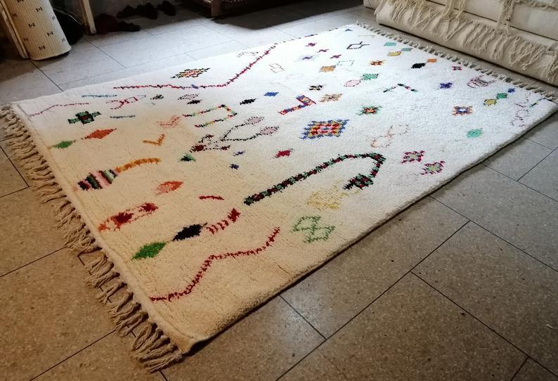 Large Moroccan Rug , Beni Ourain Colorful Rug Checkered Rug Custom Beni Ourain rug Style Moroccan Rug Custom rug - Berber rug