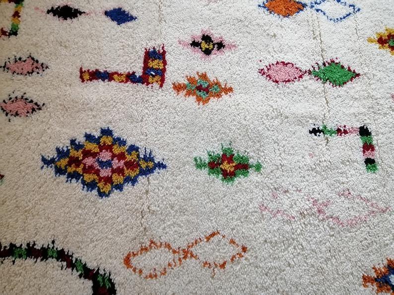 Large Moroccan Rug , Beni Ourain Colorful Rug Checkered Rug Custom Beni Ourain rug Style Moroccan Rug Custom rug - Berber rug